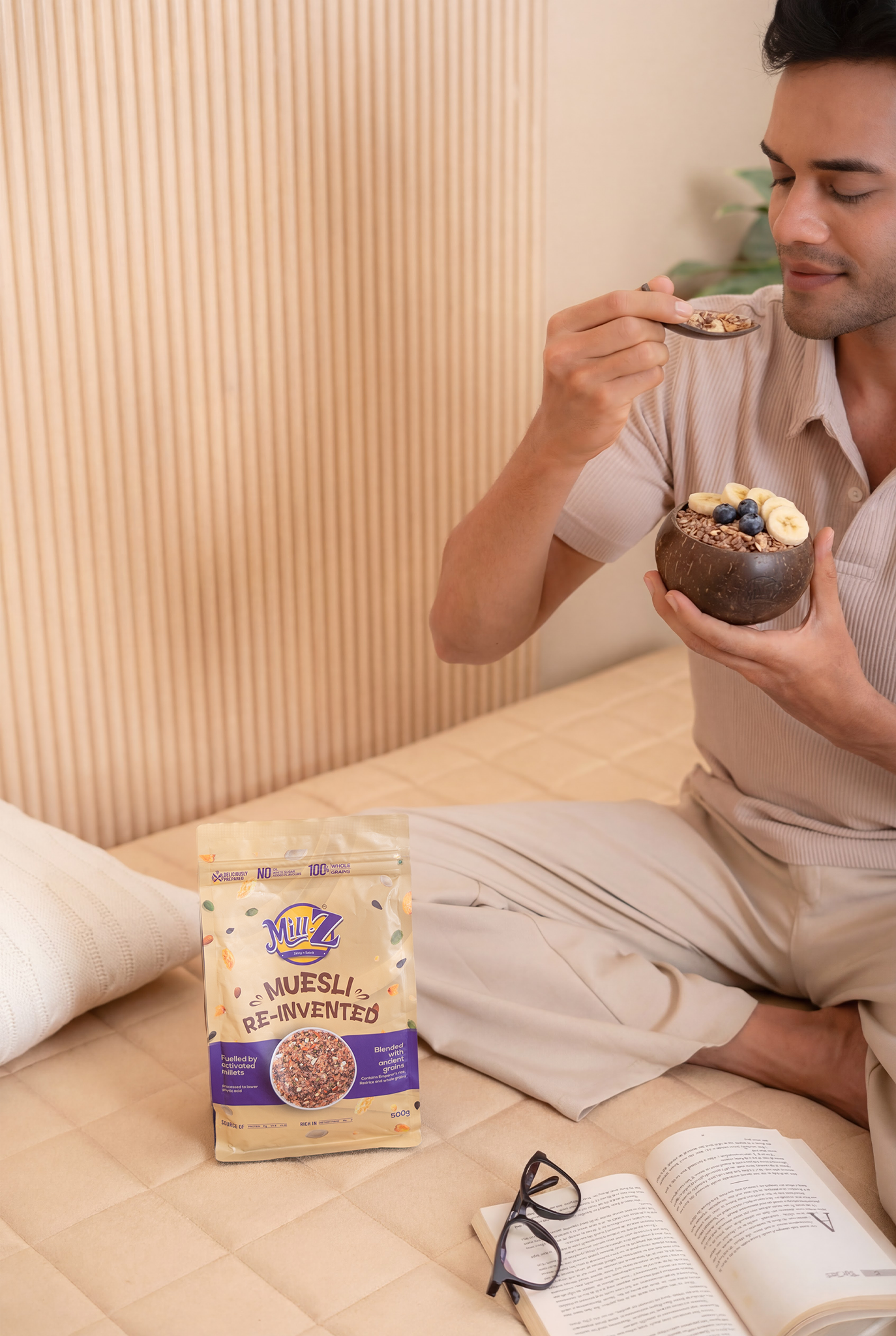 Coconut Shell Bowl&Scoop( No Muesli - Only Bowl & Scoop )