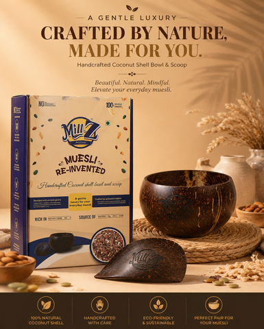 Coconut Shell Bowl&Scoop( No Muesli - Only Bowl & Scoop )