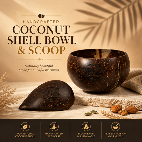 Coconut Shell Bowl&Scoop( No Muesli - Only Bowl & Scoop )